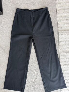 Commense Linen Black Straight-Leg Dress Pants